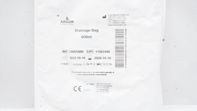 Argon DBAG600 Drainage Bag 600mL